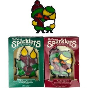 3 Vintage Christmas Air Freshener Mr Culvers Sparklers Caroling Carolers Candles